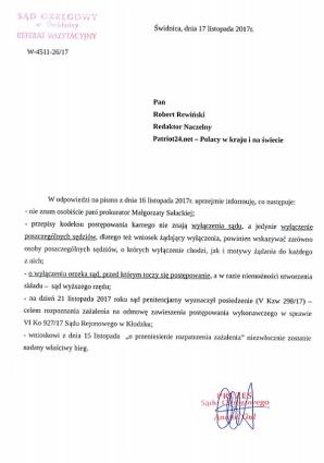 [VIDEO] Czy kolesiostwo w Sądzie Okręgowym w Świdnicy będzie we wtorek decydować o skandalicznej karze dla biznesmenki z Kłodzka? Czy Prezes Sądu Anatol Gul odsunie od decyzji kolegów i koleżanki śpiącej na rozprawach prokurator Małgorzaty Sałackiej?