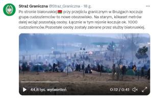 [VIDEO] Minionej doby tj.17.11 na granicy polsko-białoruskiej odnotowano 501 prób nielegalnego przekroczenia tego odcinka. 
