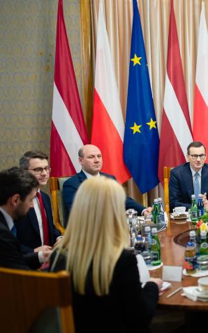 [VIDEO] Premier Mateusz Morawiecki spotkał się z premierem Łotwy