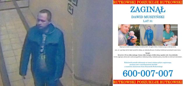 Rutkowski: Zaginiony 31-letni Dawid Muszyński może przebywać na terenie Niemiec, w Regionie Rhein-Neckar