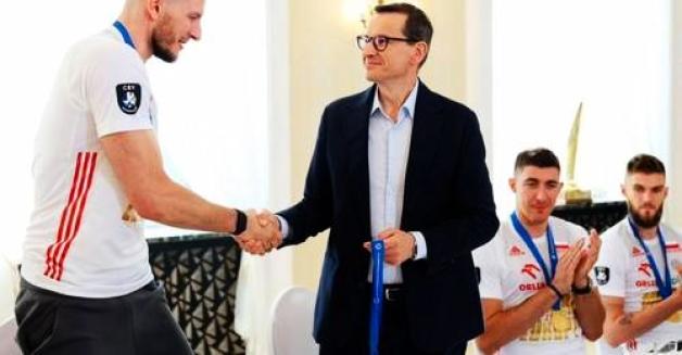 Spotkanie premiera Mateusza Morawieckiego z Mistrzami Europy w Piłce Siatkowej Mężczyzn